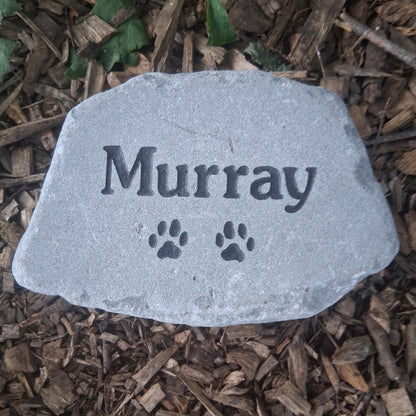 Mini Pet memorial with two cat prints above the name Murray