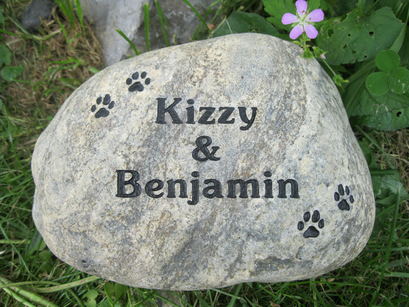 pet memorial river stone
